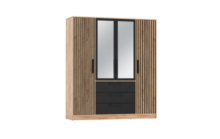 Тумба 4-х дверная 83.10 Вегас, Дуб золотой/Черный​ 