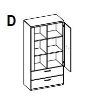  Шкаф комбинированный 1D2S3N DOORSET  
